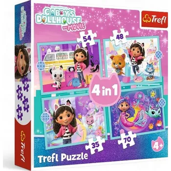 Puzzle 4v1 Gábinin Kouzelný Domek Velké dobrodružství Gabby 34670 Trefl 4+