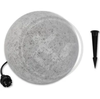 Venkovní osvětlení ZAHRADNÍ ZEMNÍ LAMPA KOULE KAMENNÁ LED 35CM E27