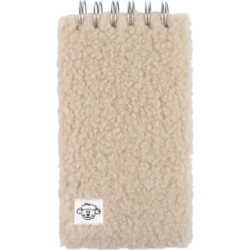 Blok Chlupatý béžový zápisník se spirálou
