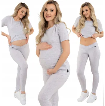 Dámské legíny Formommy těhotenské legíny dlouhé bavlna šedé velikost S