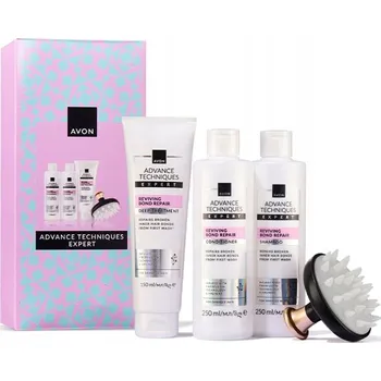Kosmetická sada DÁRKOVÁ SADA AVON POSILOVACÍ ŠAMPON KONDICIONÉR MASÁŽNÍ PŘÍSTROJ MASÁŽNÍ PŘÍSTROJ