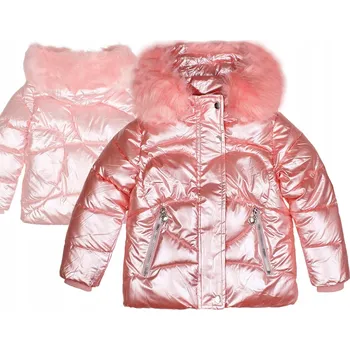 Dívčí bunda Zimní bunda kožíšek růžová, velmi teplá, 3/4 kožíšek 98/104