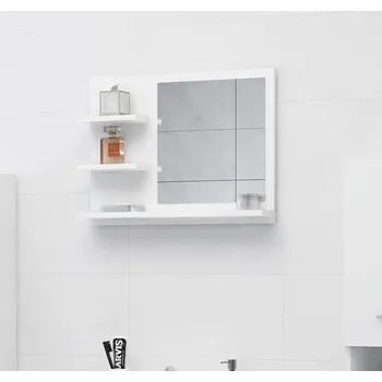 Zrcadlo vidaXL Koupelnové zrcadlo 60 x 10,5 x 45 cm dřevotříska [815661] 60 x 45 cm bílá