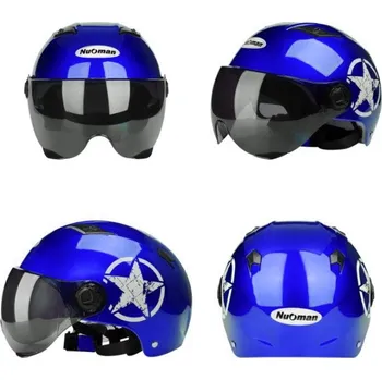 Helma na motorku Retro Star přilba MTH-Star-Blu modrá uni