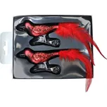 Skleněný ptáček na stromeček červený 2…