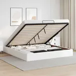 vidaXL Osmanský rám postele bez matrace 160x200 cm umělá kůže [3310809] Barva: Bílá