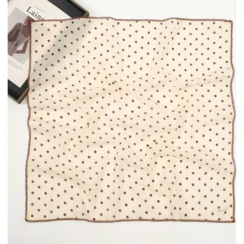 Šátek Bavlněný šátek Hnědé puntíky 70x70 cm, WHITE ORCHID