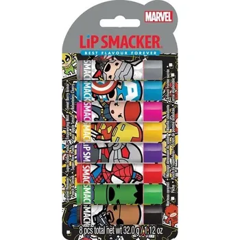 Lip Smacker Marvel Collection, sada na párty Avengers, 8 ochucených balzámů na rty pro děti,