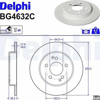 Brzdový kotouč DELPHI BG4632C Brzdový kotouč (BG4632C)