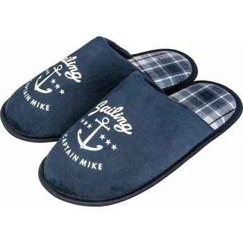 Pánské pantofle Pánské papuče bačkory s botami SAILING, modré s kotvou Captain Mike, velikost 40