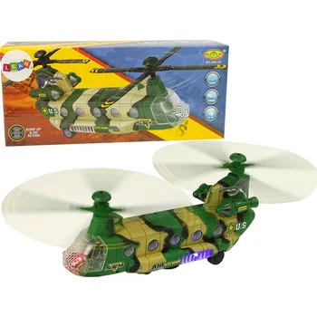 autíčko LEAN Toys Vojenská helikoptéra na baterky - maskáčové