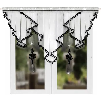 Záclona Fliying Hotová voálová záclona L630 černá, 200x120 cm