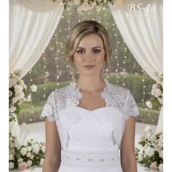 Bolerko Krémové krajkové svatební bolerko BS-13K Vybraná velikost: 40