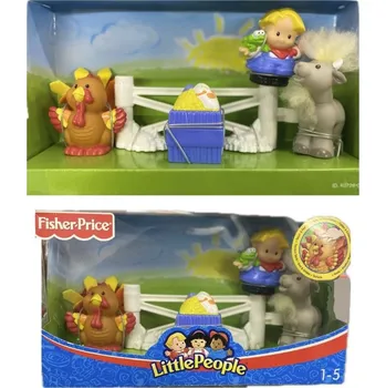 Hračka pro nejmenší FISHER PRICE Little People K0728 Malá farma - Kozel, krocan a panáček s plotem 12m+