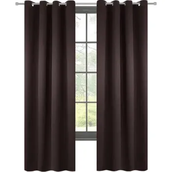 Závěs BytoTex Zatemňovací závěs s kroužky L769, 140 x 250 cm-hnědý