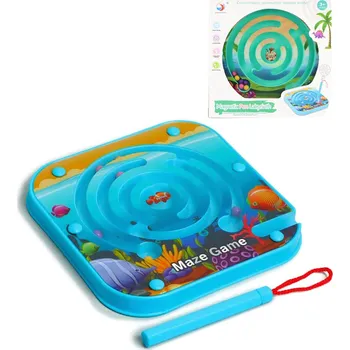 Hlavolam _Ostatní 1_ Hra kuličkový labyrint bludiště s magnetickým perem 2 barvy plast 141641