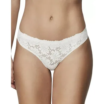 Kalhotky Luxusní bezešvá tanga s krajkou Selmark 10901 bílá velikost S-34/36