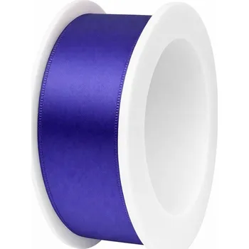 Stuha Stuha saténová tmavě modrá 25mm x 3m (7,-Kč/m) (Jednobarevná saténová stuha, barva tmavě modrá, oboustranný satén)