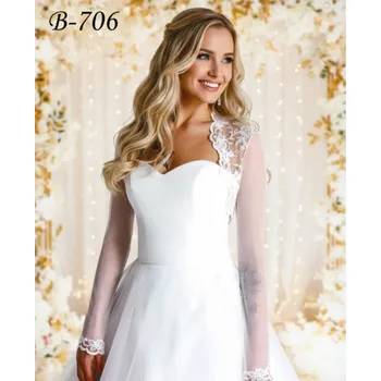 Bolerko Tylové svatební bolerko lemované krajkou - bílé: B-706, vel. S Vybraná velikost: S