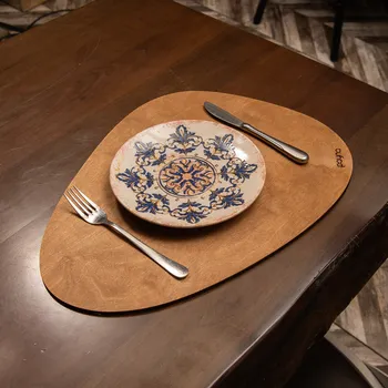 prostírání Sada 4 ks dřevěných prostírání WOODY ořech