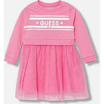 Dámská móda Dětské bavlněné šaty Guess K5YK01.KB8R0.9BYA růžová 30X, vel. 105-112