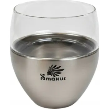 Sklenice Třívrstvé skleničky na víno s dvojitou stěnou z nerezové oceli 0770