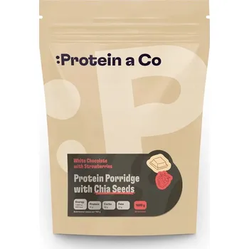 Proteinové kaše s chia 1 600 g – 8 příchutí, Jahoda s bílou čokoládou