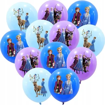 Balónek LATEXOVÉ BALÓNKY LEDOVÉ KRÁLOVSTVÍ FROZEN OLAF ANNA ELSA SET 12 ks NAROZENINY