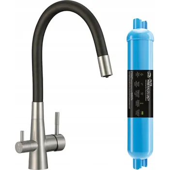 Vodovodní baterie Kuchyňská stojánková baterie Laveo Riveco černá, stříbrná