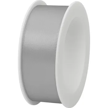 Stuha Stuha saténová šedá 25mm x 3m (7,-Kč/m) (Jednobarevná saténová stuha, barva šedá, oboustranný satén)