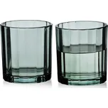 Sada 4 ks sklenic ELISE STRIPES 310 ml zelená/čirá