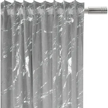 Závěs Fliying Sametový závěs na pásce L 786 šedý/stříbrný, 140x250 cm(cena za 1 kus)