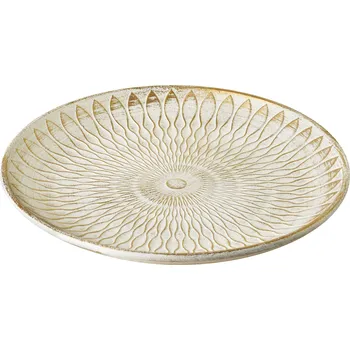 Kulatý dekorativní tác DAZ 29 cm bílý/zlatý