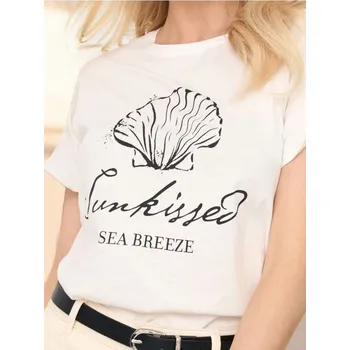 Oblečení a móda Sinsay - Tričko s potiskem - krémová - 001CH-01J - 001CH-01J-XS-2