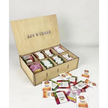 Úložný box Organizér na sáčkový čaj MODERN KITCHEN TEA hnědý