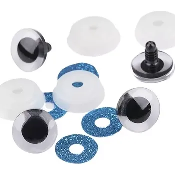 umělá květina Bezpečnostní oči glitrové Ø20 mm modrá - prodej po 2 ks