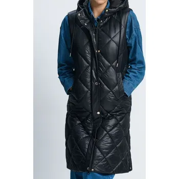 Dámská vesta Sinsay - Dlouhá prošívaná vesta s kapucí - černá - 549FH-99X - 549FH-99X-M