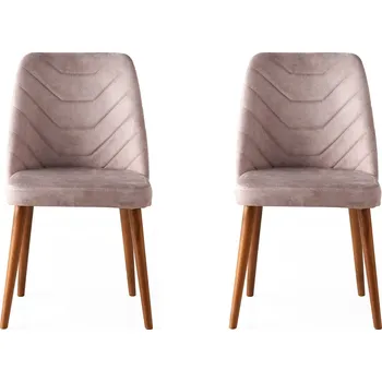 Jídelní židle Sada 2 ks jídelních židlí Dallas 555 V2 ořech/béžová