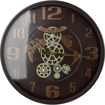 Hodiny Nástěnné hodiny RAMSEY 50 cm hnědé/zlaté