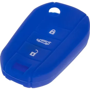 Autodoplněk Silikonový obal pro klíč Peugeot, Citroën, 3-tlačítkový, modrý