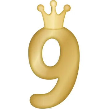 Party dekorace Svíčka dortová zlatá s korunkou číslo 9