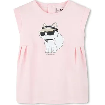 Dámské šaty Dětské bavlněné šaty Karl Lagerfeld Z30510.60.81 růžová 03X, vel. 71
