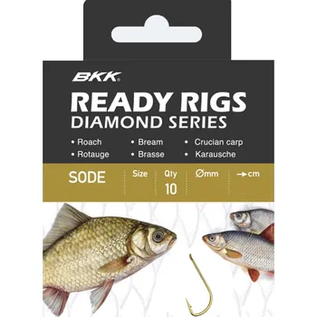 BKK Návazec Ready Rig Diamond Sode GD Velikost 14 0,1mm 70cm 10ks