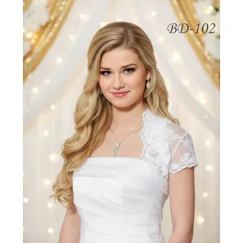 Bolerko Krajkové bolerko BD-102 bílé, doprodej - vel. 36 Vybraná velikost: S