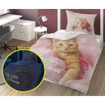 DETEXPOL Povlečení Kotě Little Princess svítící Bavlna, 140/200, 70/80 cm