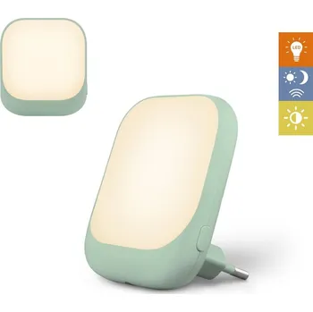 Noční světlo Zazu Socket se senzorem soumraku zelené