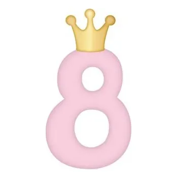 Party dekorace Svíčka dortová světle růžová s korunkou číslo 8