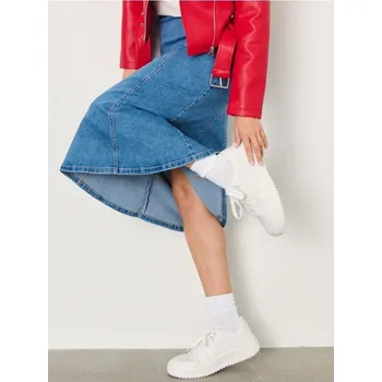 Dámská móda Sinsay - Džínová midi sukně - modrá - 675DB-55J - 675DB-55J-32