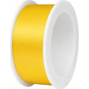 Stuha Stuha saténová žlutá 25mm x 3m (7,-Kč/m) (Jednobarevná saténová stuha, barva žlutá, oboustranný satén)