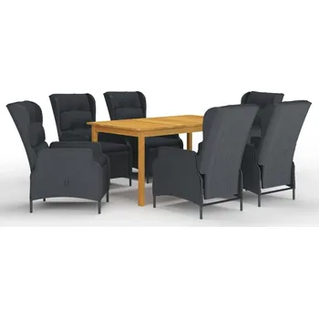 Zahradní sestava vidaXL 7dílný zahradní jídelní set [3067843] Barva: Tmavě šedá